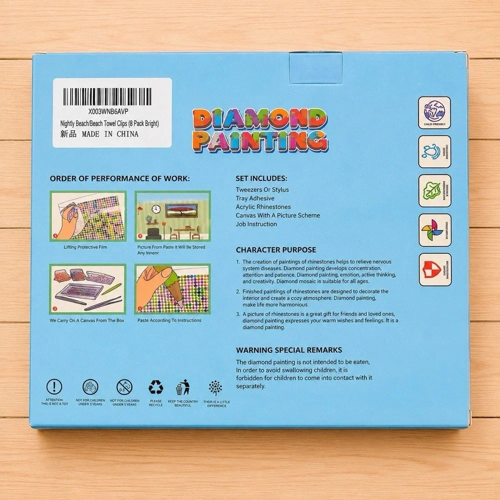 DIY Diamond Painting Kit for Kids Complete Craft Set Canvas Rhinestones New[A2]